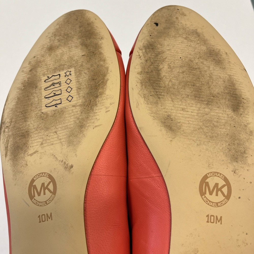 Michael Kors Orange Dylyn MK Logo Ballet Flats Sz. 10 - Picture 5 of 7